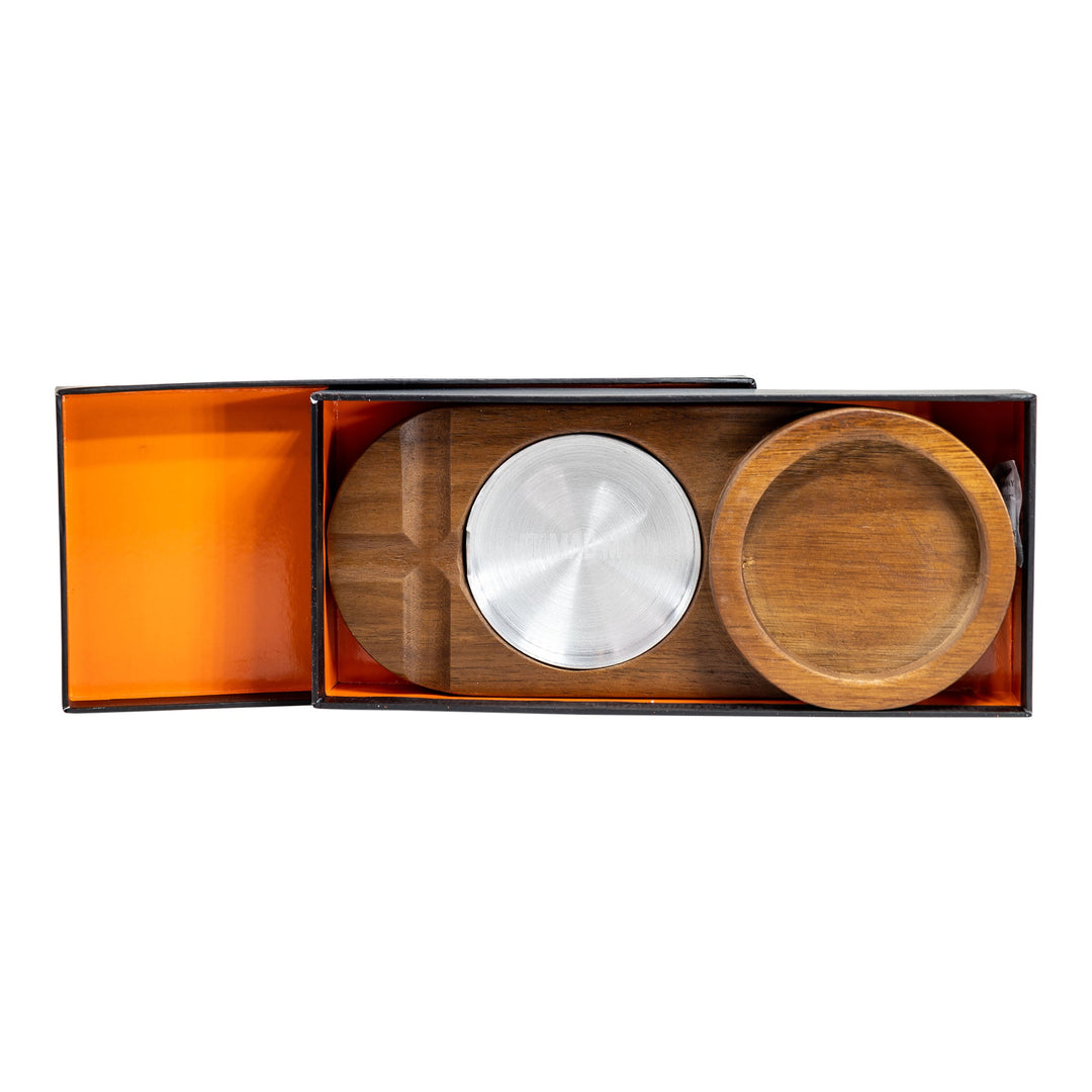 Hardwood Cigar Ashtray & Whiskey Accessory Set