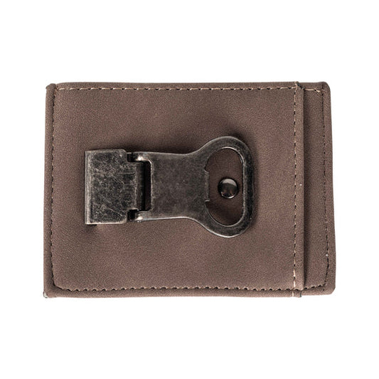 Men's Leather Money Clip With Bottle Opener (Brown)