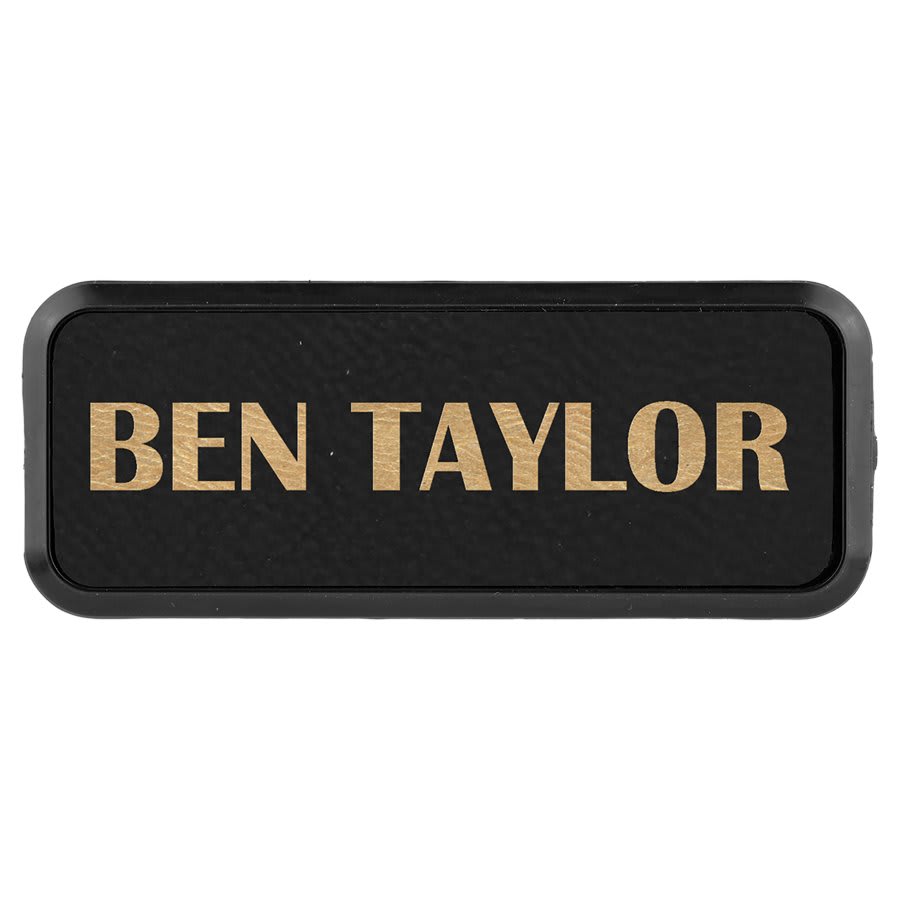 Leatherette Round Corner Badge with Frame