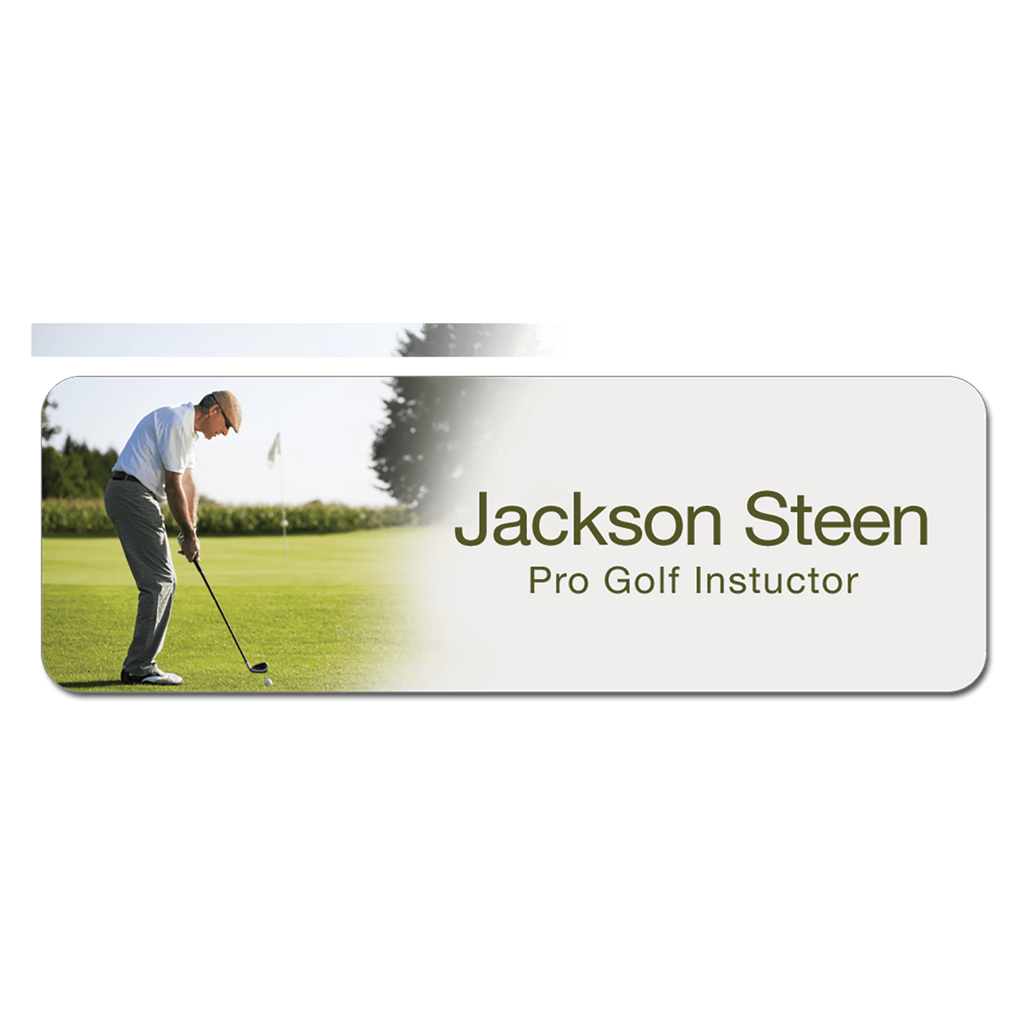 Gloss Rectangle Plastic Name Badge