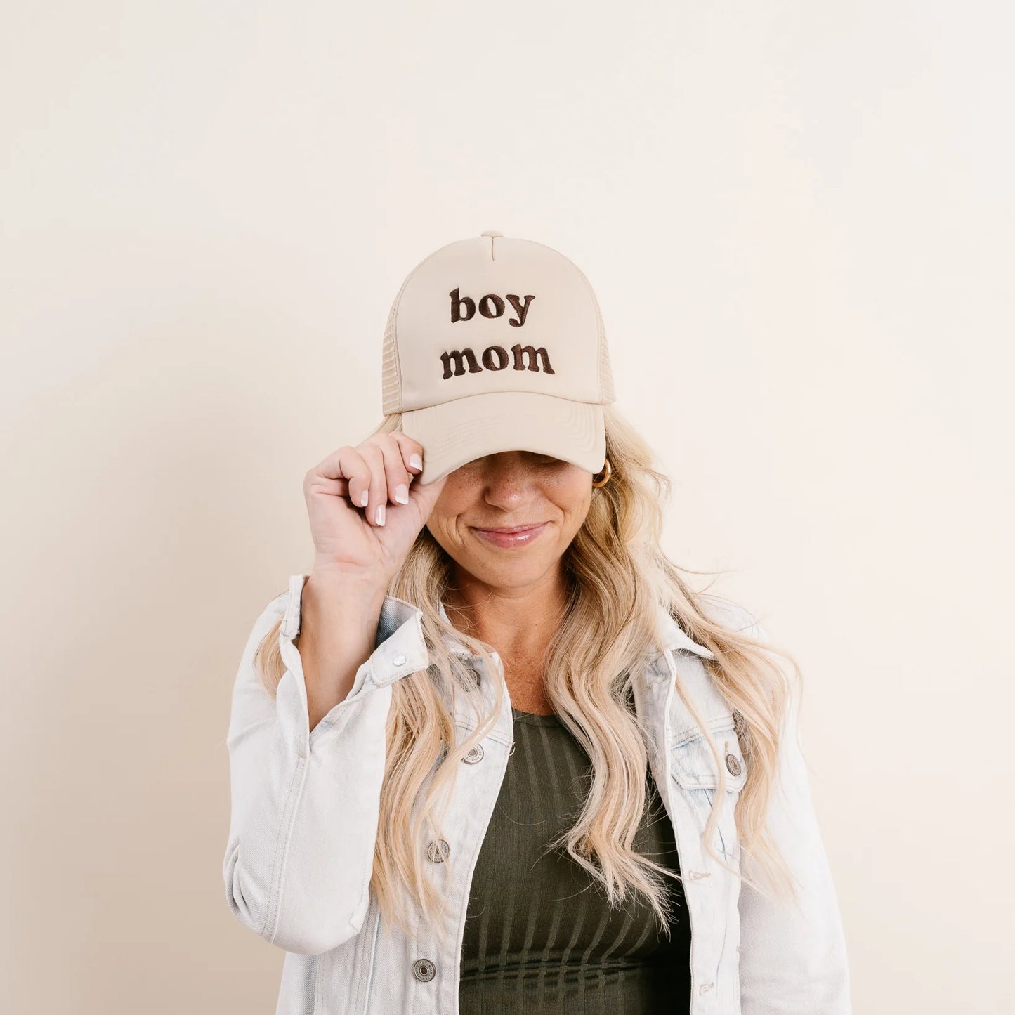 Embroidered Trucker Hat - Boy Mom