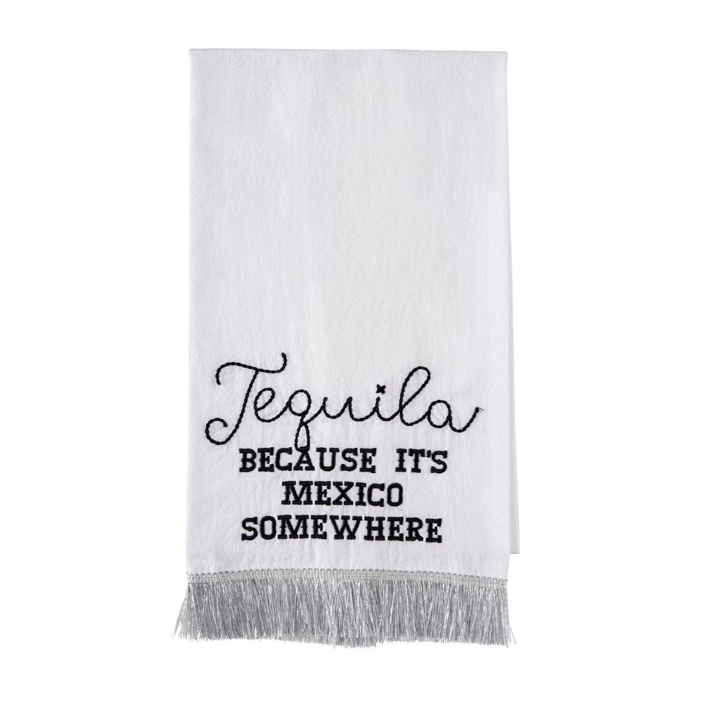 Tequila Silver Fringe Tea Towel