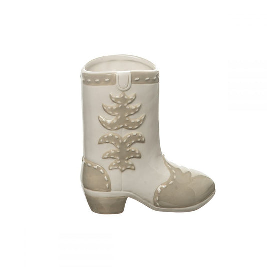 Ceramic White Boot Vase